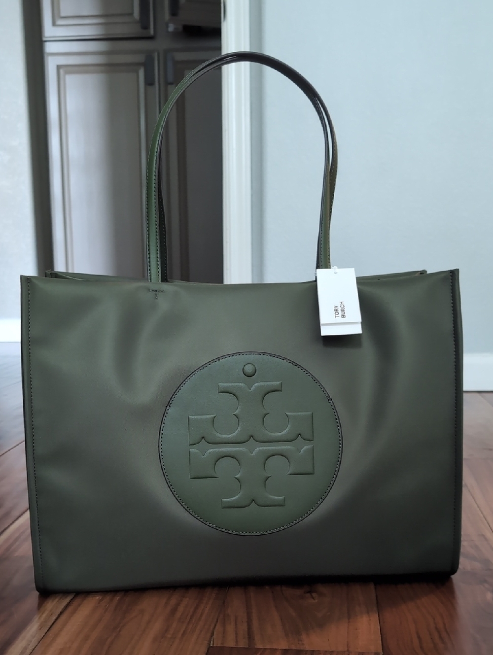 Tory Burch Ella Olive GreenTote Bag + Dust Bag + Gift Bag Nwt ❤️